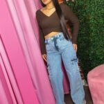 Calça Jeans Cargo Wide Leg Clara