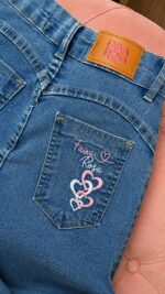 Calça Jeans Skinny - Faixa Rosa - Imagem 2