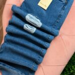Calça Jeans Wide Leg - Faixa Rosa