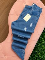 Calça Mom Jeans - Faixa Rosa