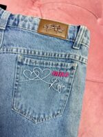 Calça Jeans Wide Leg - Faixa Rosa - Imagem 2